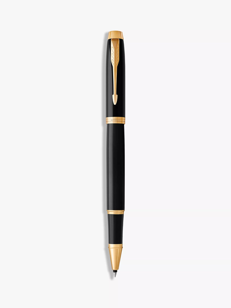 Parker IM metal trim rollerball pen medium nib black ink, UK version