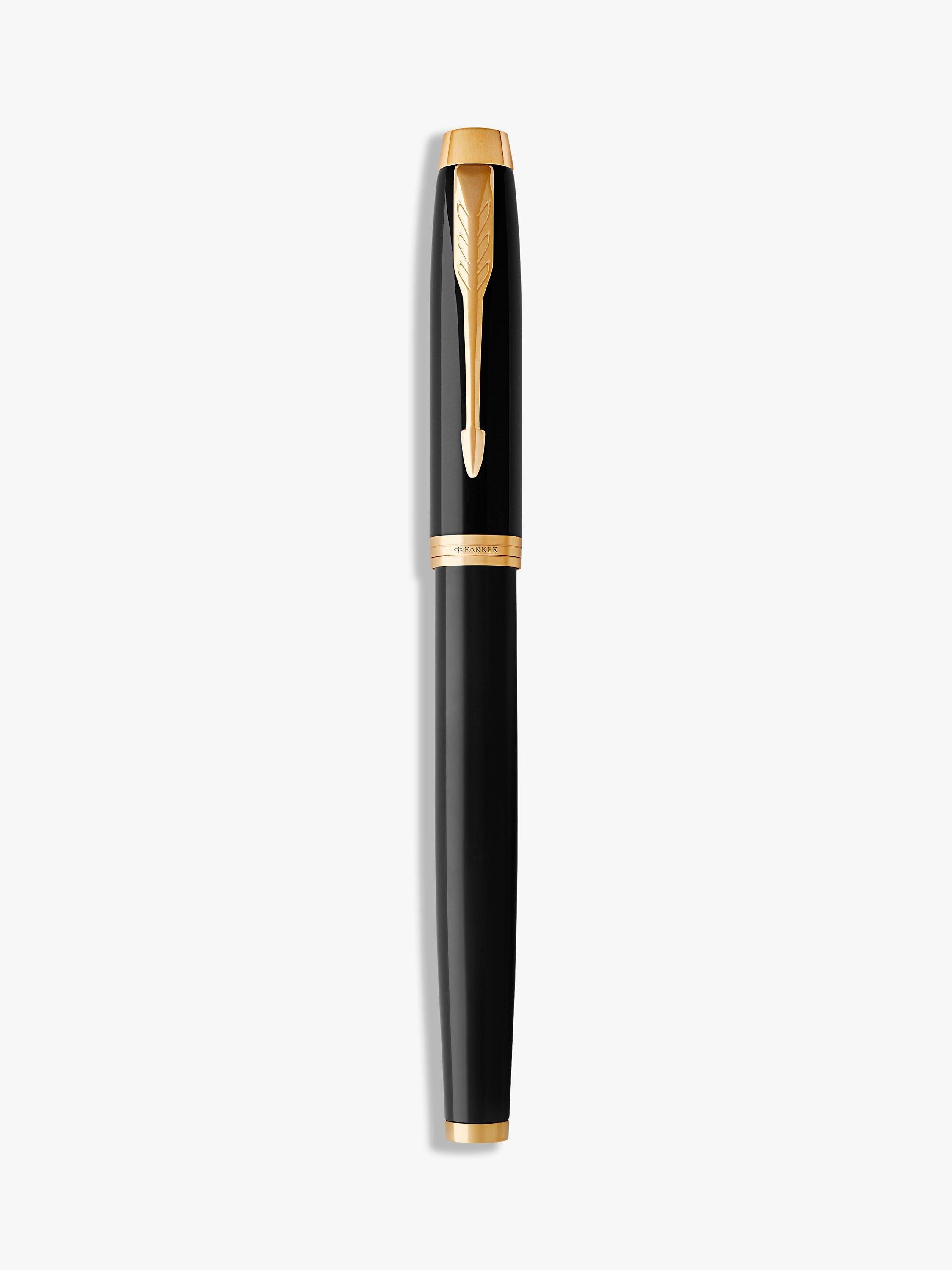 Parker IM metal trim rollerball pen medium nib black ink, UK version