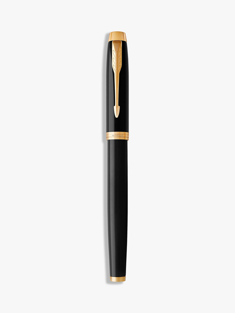 Parker IM metal trim rollerball pen medium nib black ink, UK version