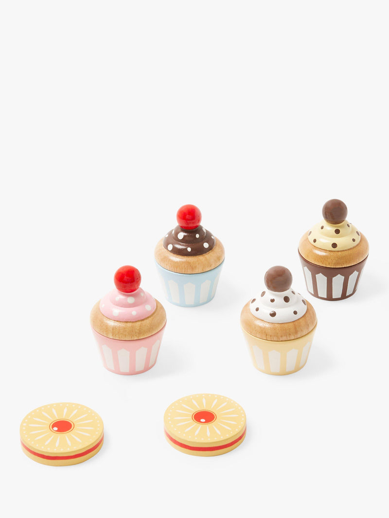 John Lewis wooden cake stand toy with cakes and biscuits, UK version