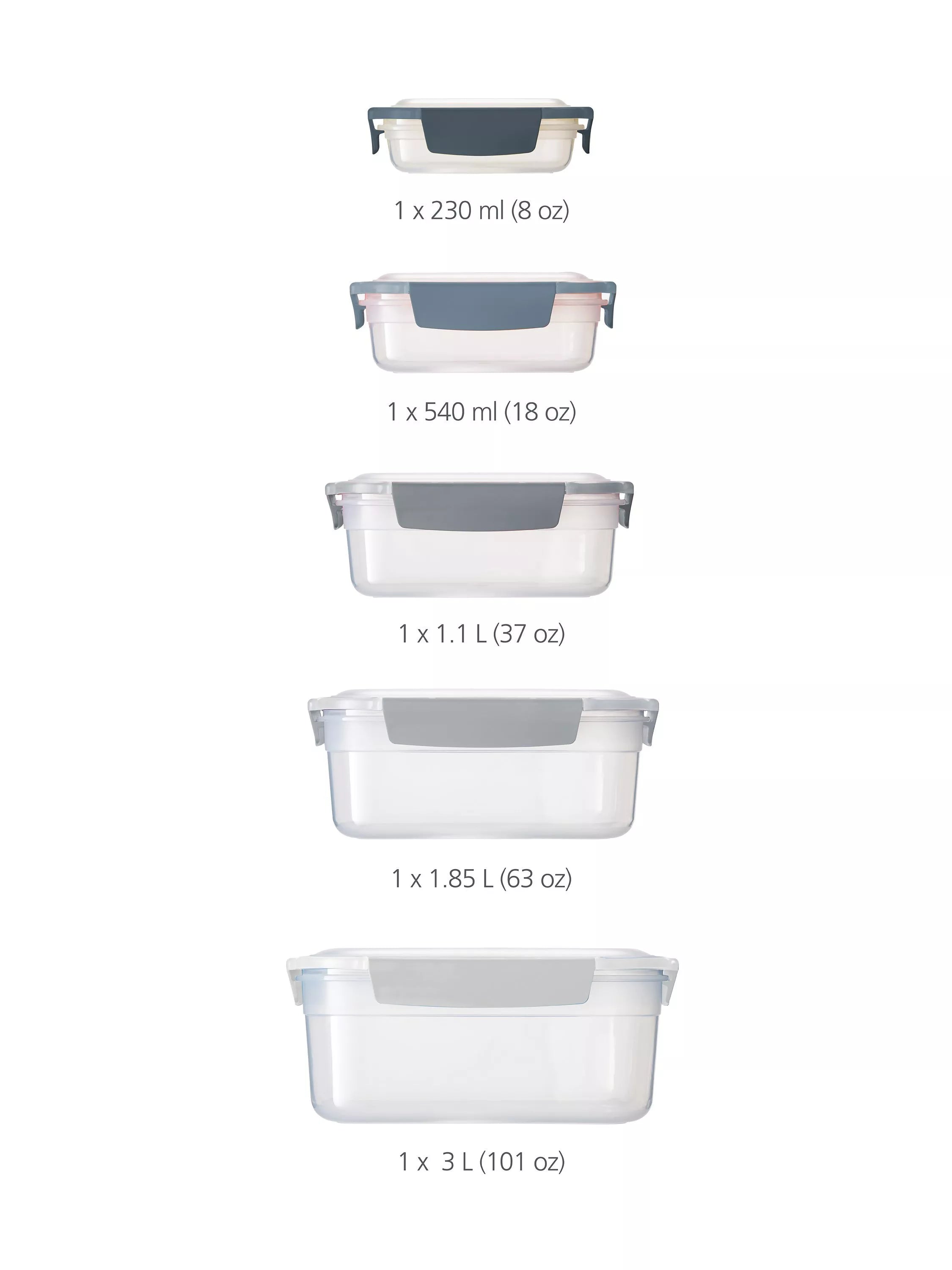 Joseph Joseph airtight storage containers set of 5 Sky, UK version