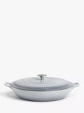 John Lewis Cast Iron Shallow Casserole, 31cm - Frost Grey