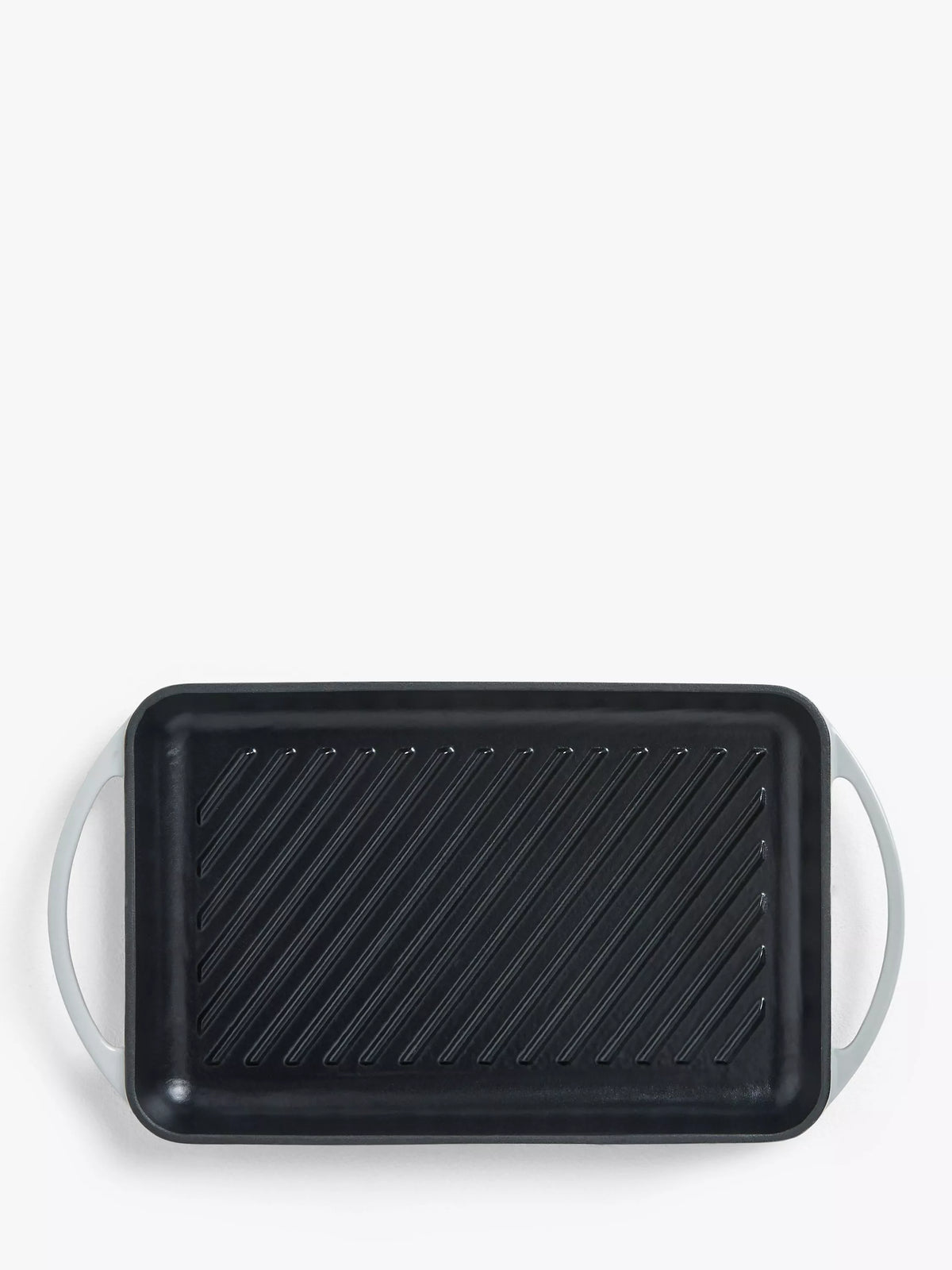 John Lewis Cast Iron Rectangular Grill Pan, 33cm - Blue Blue