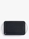 John Lewis Cast Iron Rectangular Grill Pan, 33cm - Blue Blue