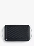 John Lewis Cast Iron Rectangular Grill Pan, 33cm