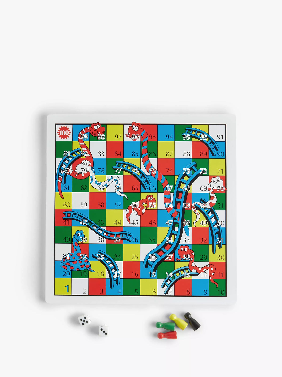 John Lewis wooden snakes and ladders and ludo game, UK version