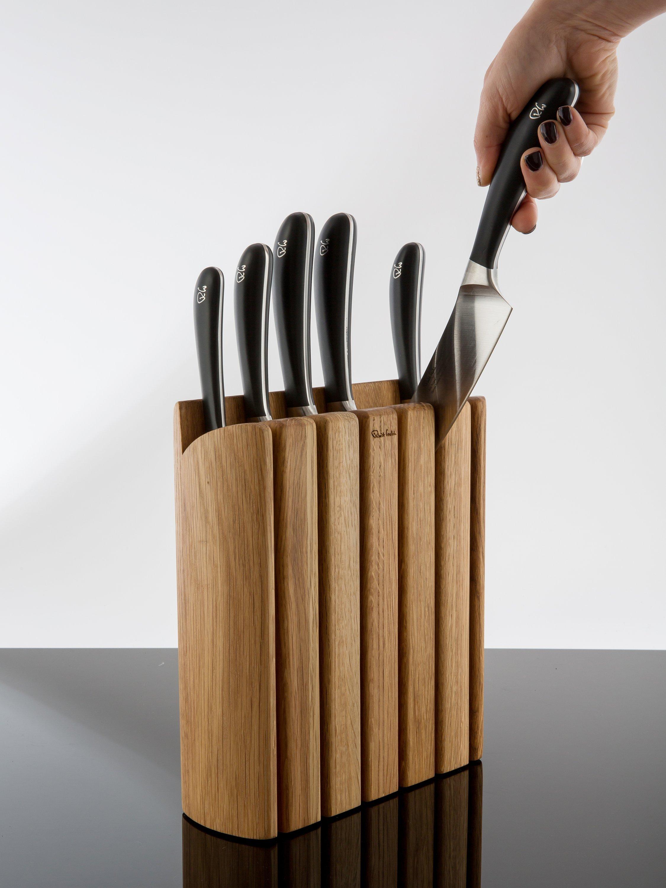 Robert Welch Signature Book Oak wood knife block imported from the UK