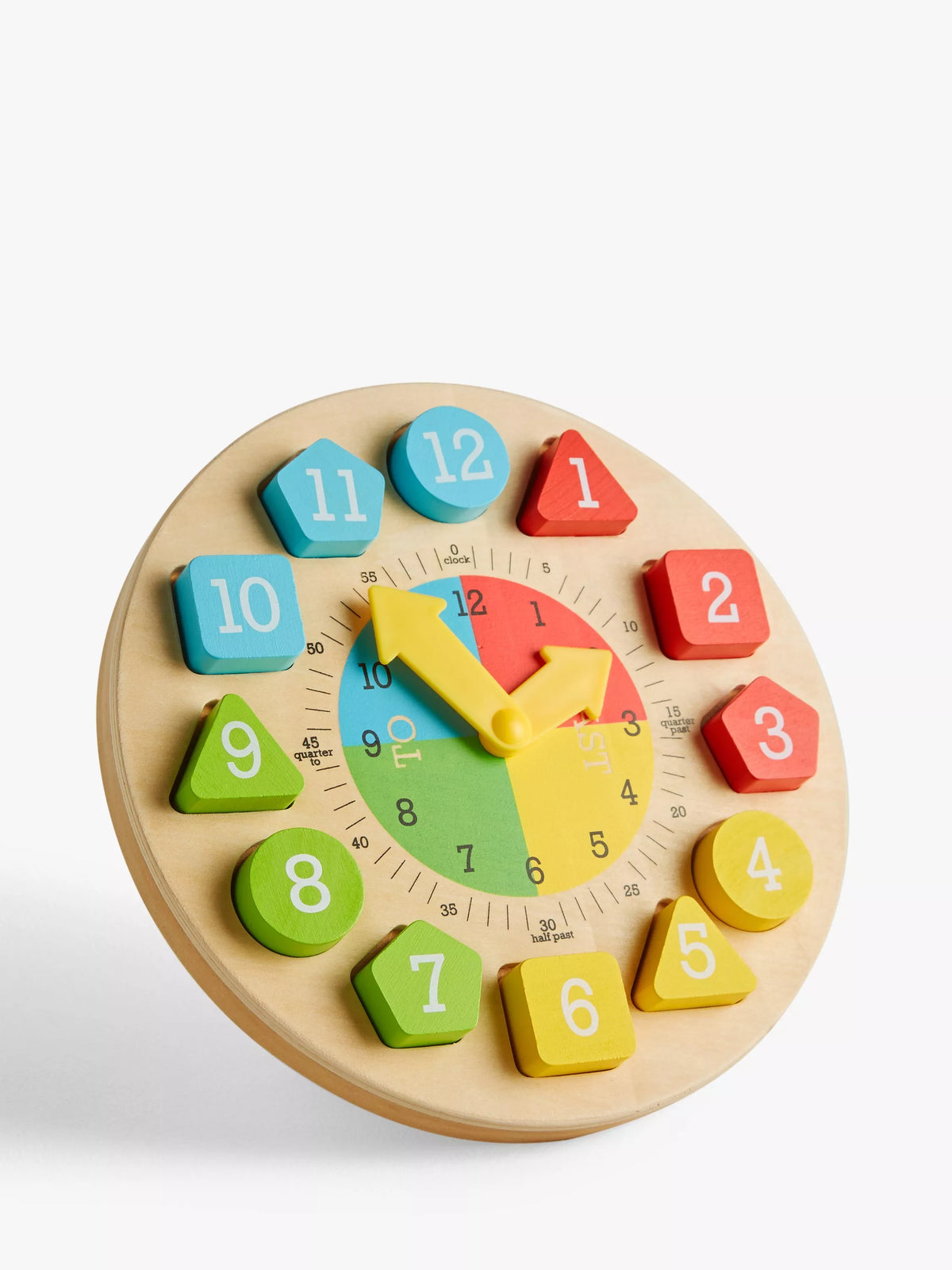 John Lewis wooden teaching clock educational toy - British product
