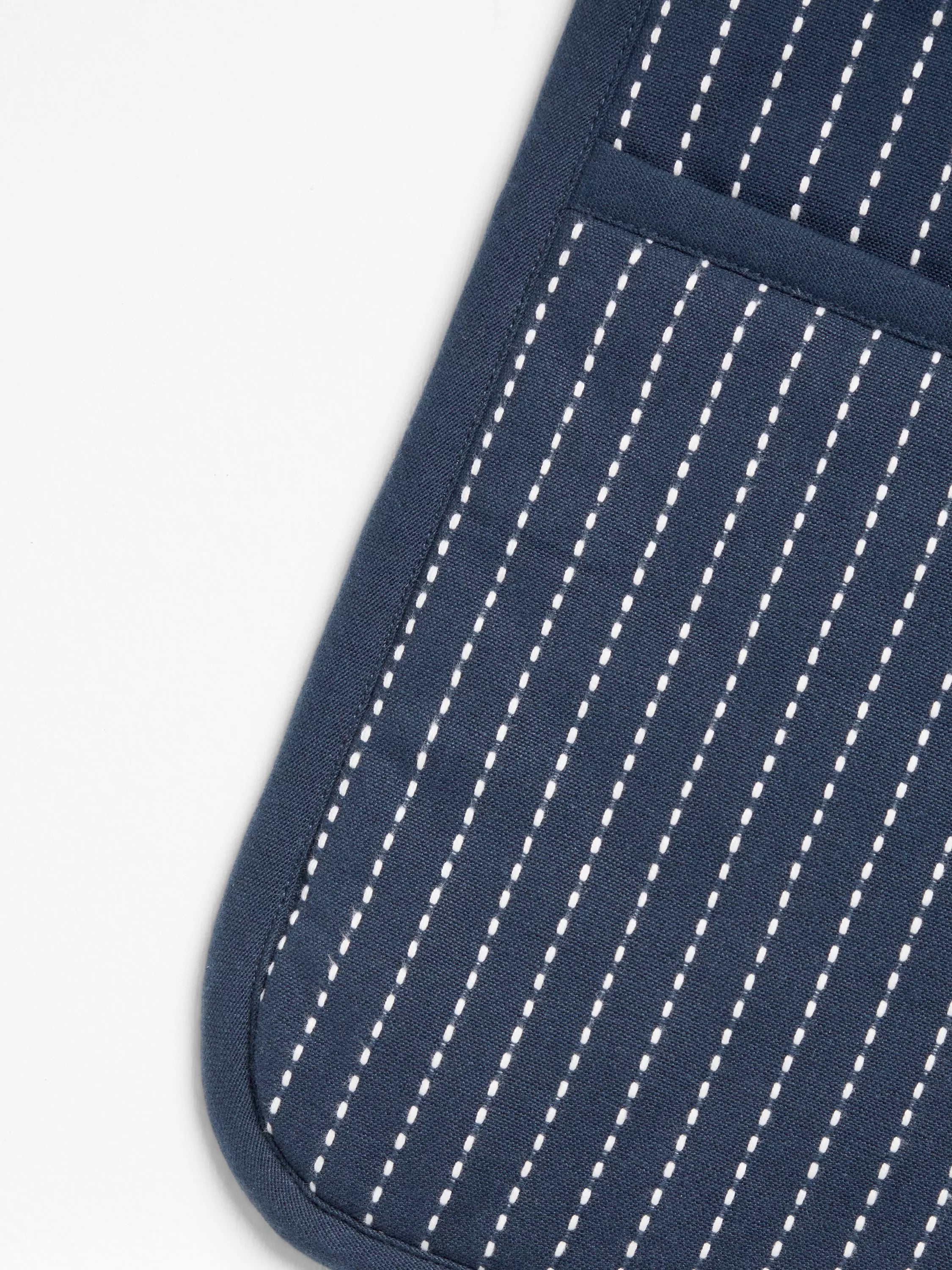 John Lewis double oven glove striped dark blue, UK version
