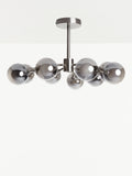 John Lewis Huxley semi flush light nine smoked shades, imported from the UK