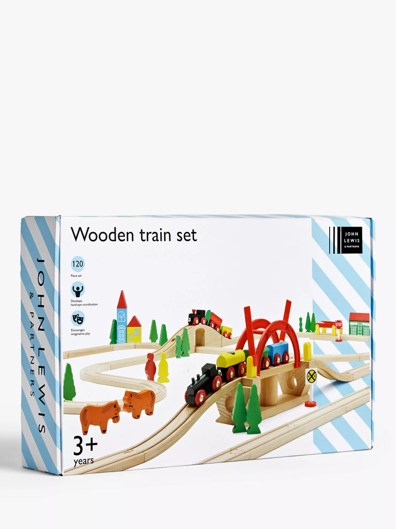 John Lewis wooden train set 120-piece (British brand)