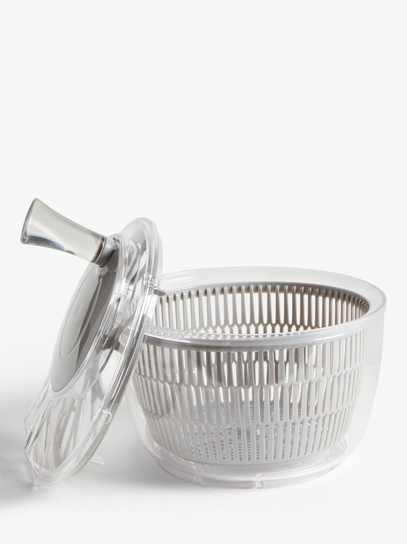 John Lewis small grey salad spinner with colander and handle, UK version