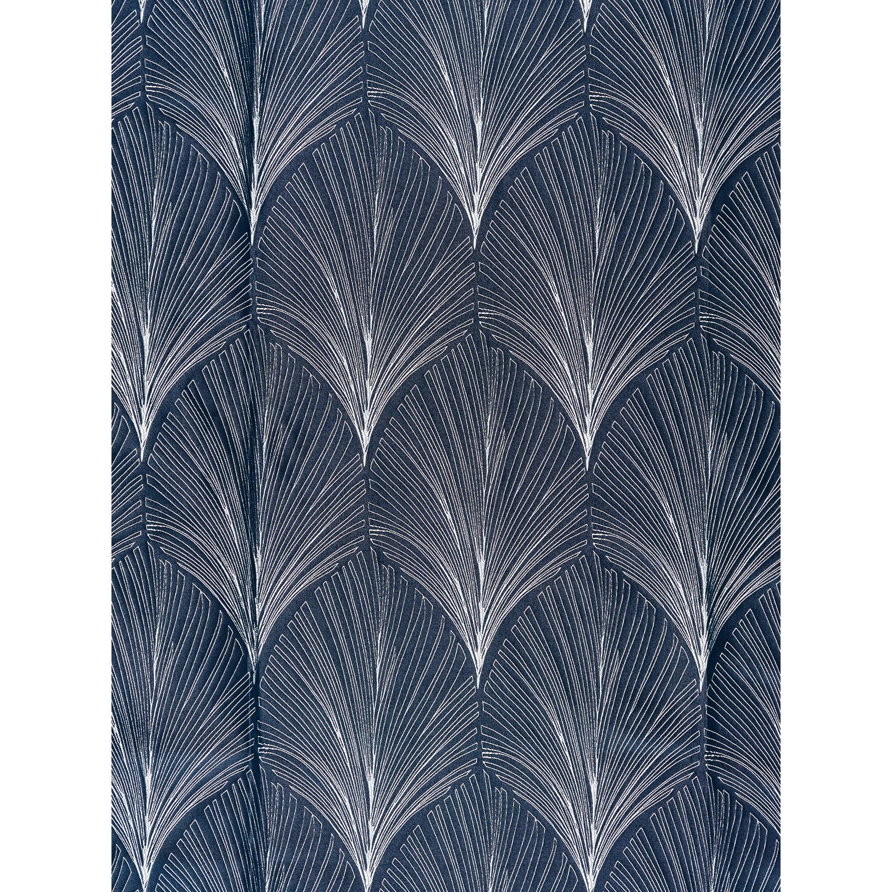 John Lewis custom deco fan curtains indigo, UK version