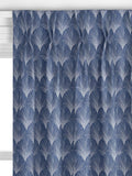 John Lewis custom deco fan curtains indigo, UK version