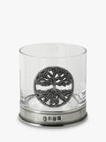 Crystal Tumbler with Tree of Life Pewter Relief and Presentation Box