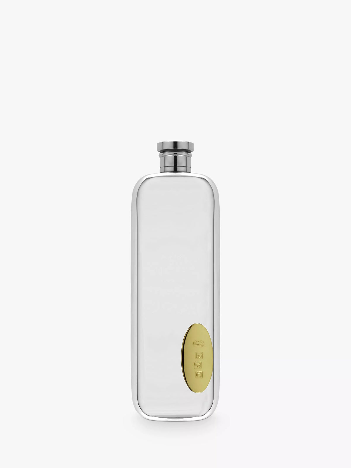 English Pewter Company hip flask with brass badge 90ml - British product