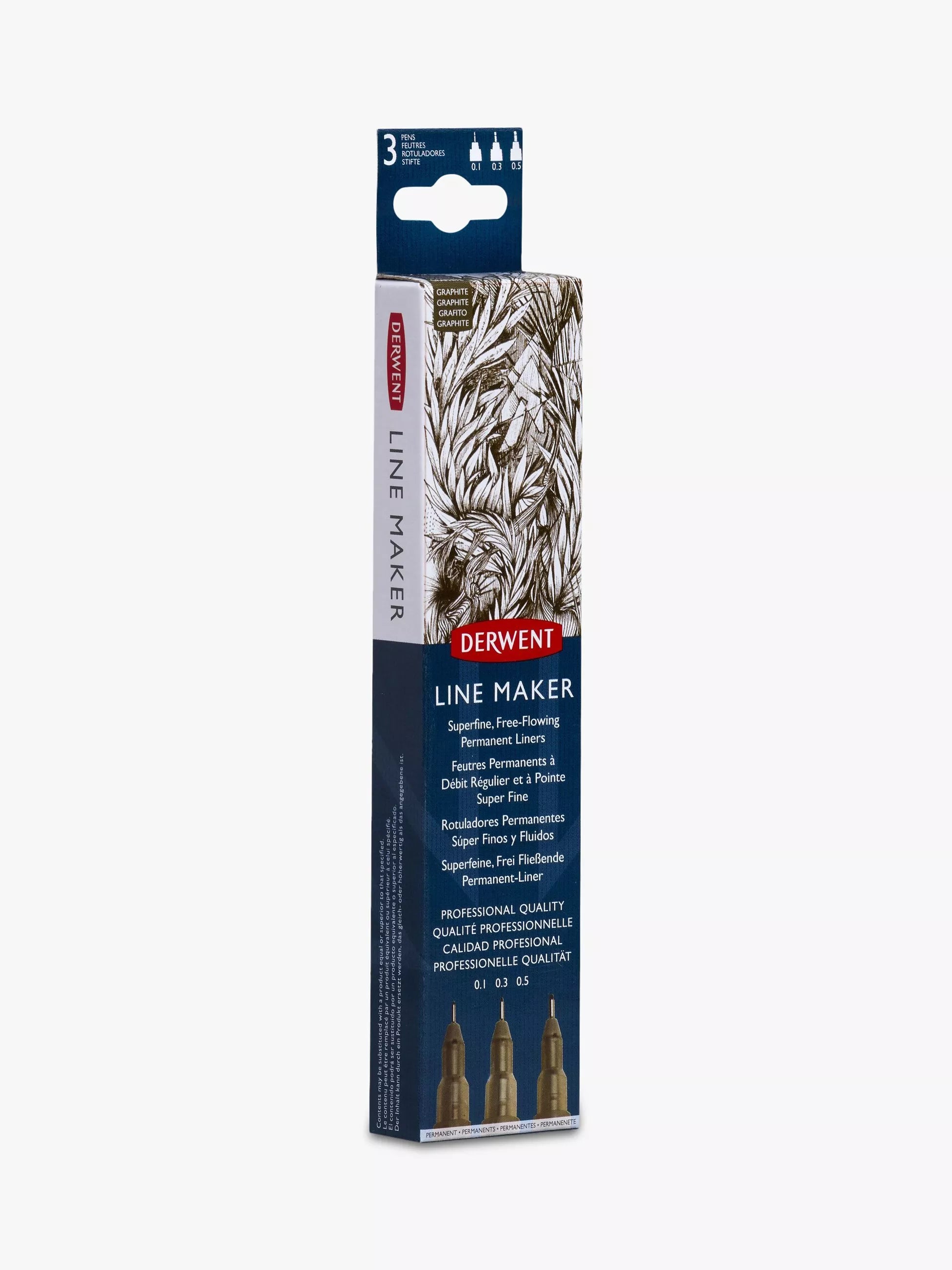 Derwent Linemaker graphite fineliner pens pack of 3 - British product