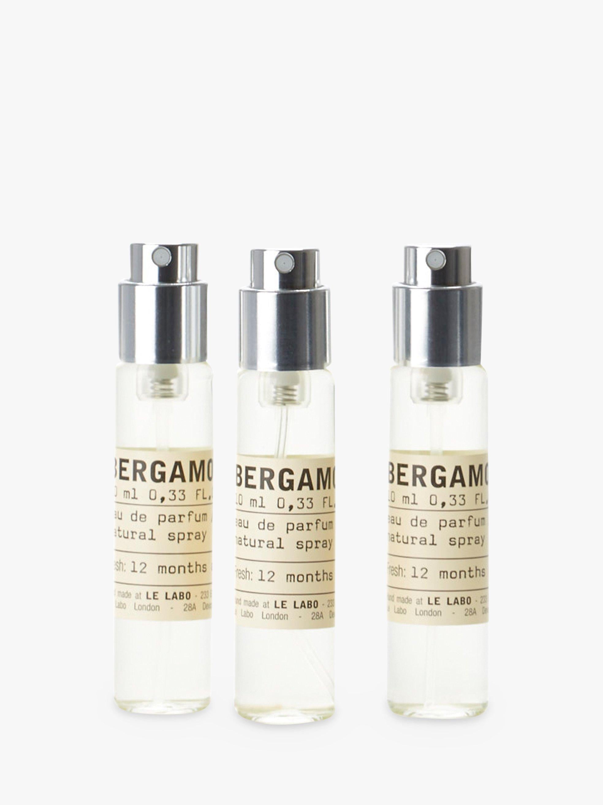 Le Labo bergamot fragrance travel refill set with three 10ml spray bottles, UK version