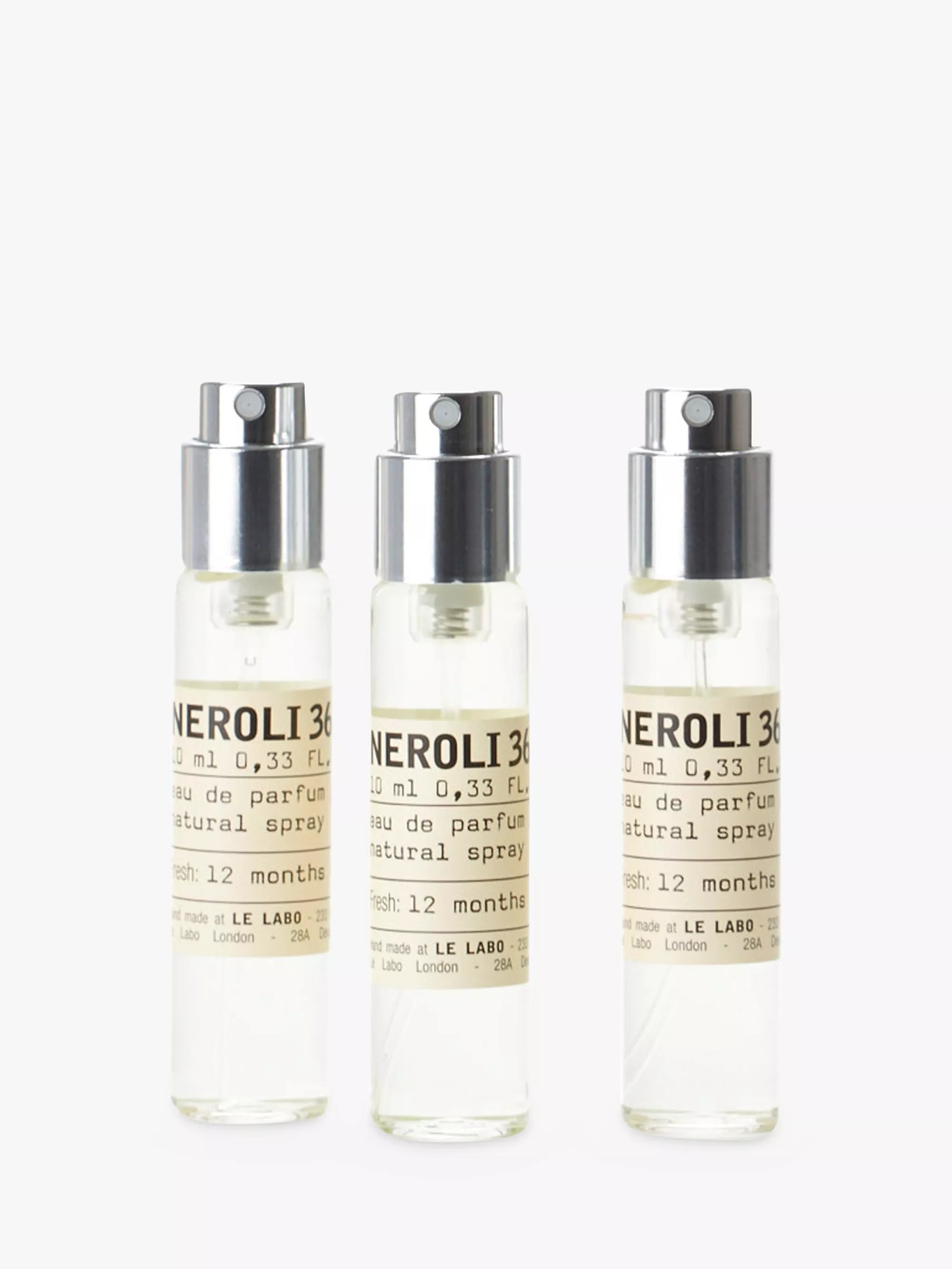 Le Labo Neroli 36 Eau de Parfum travel refill with three 10ml spray bottles, UK version