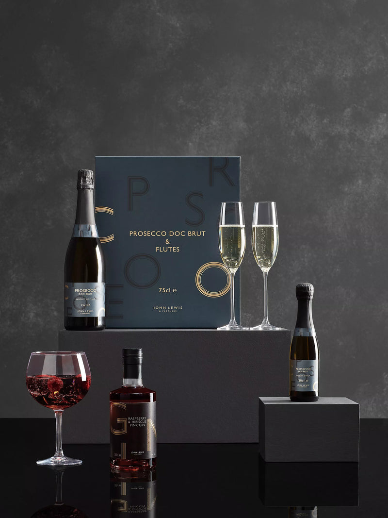 John Lewis Prosecco and crystal glass set 75cl, UK version