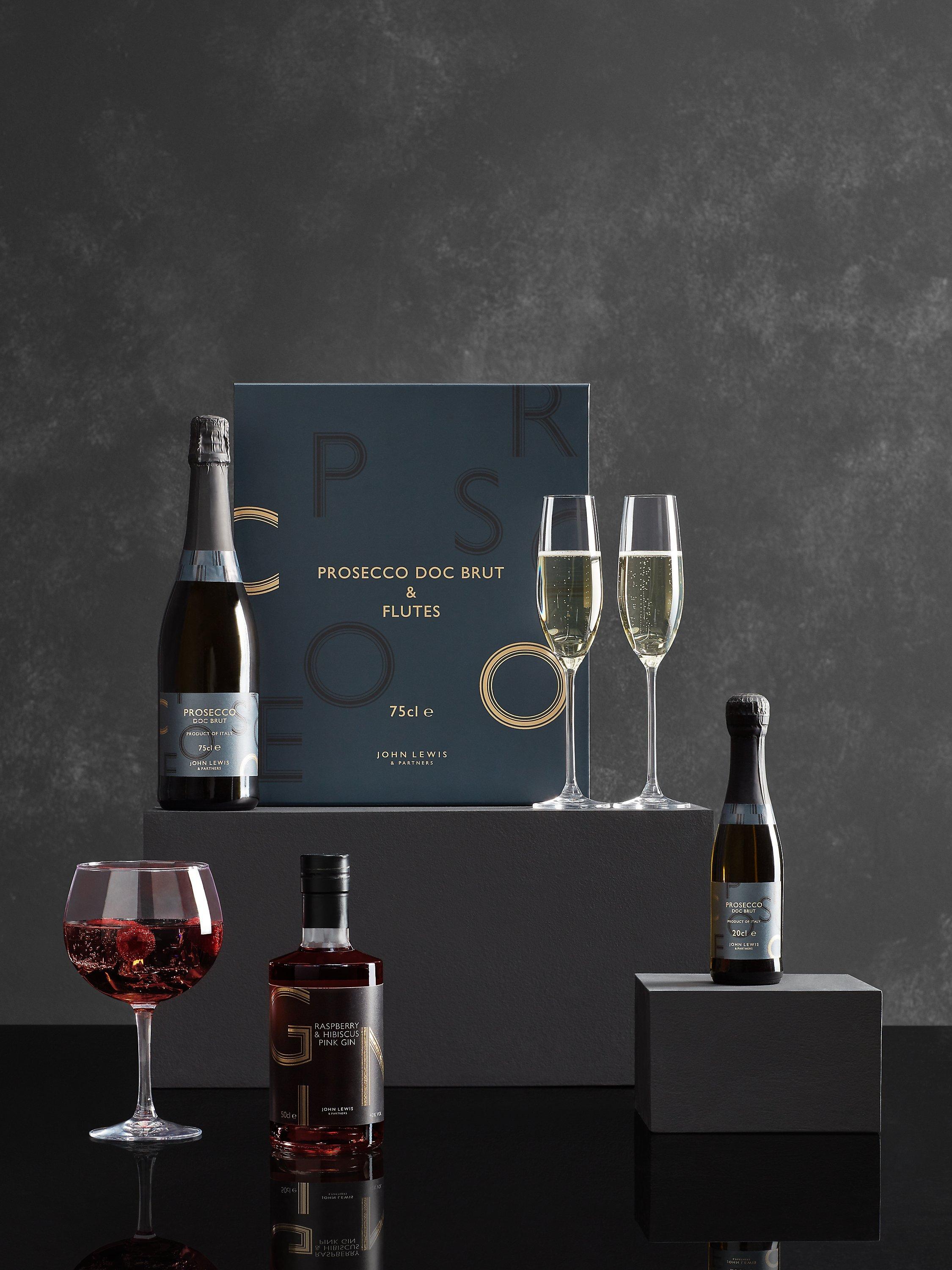 John Lewis Prosecco and crystal glass set 75cl, UK version