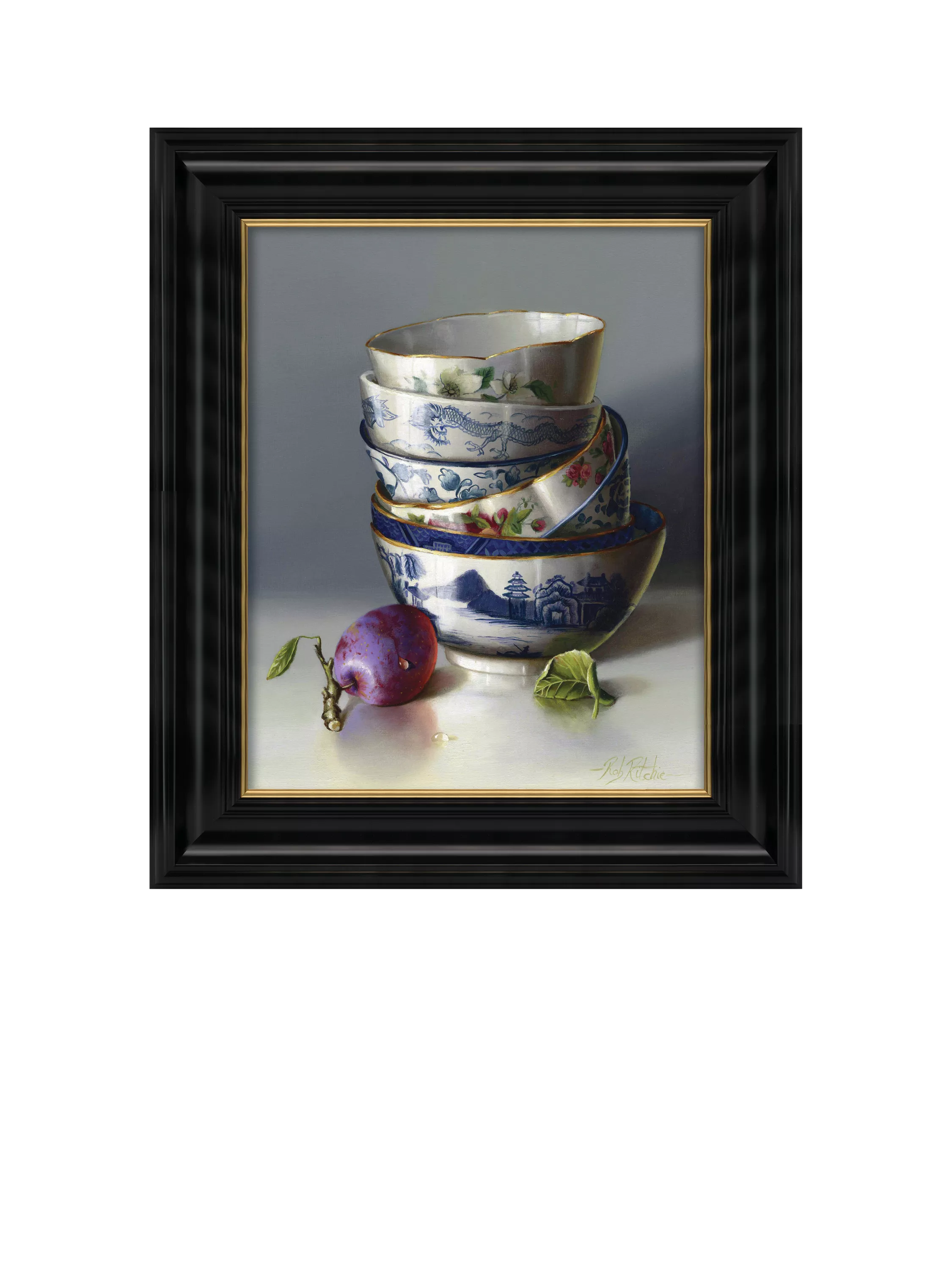 Brookpace Lascelles canvas Stacked China Plum 25x20cm, imported from the UK