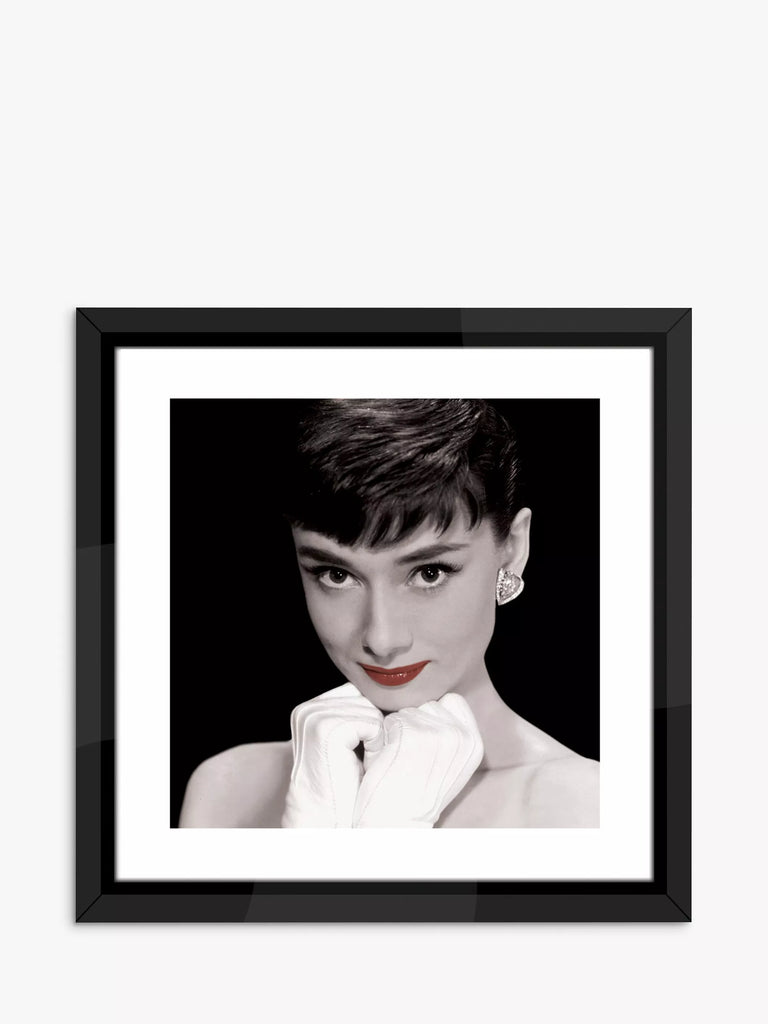 Brookpace Lascelles Audrey Hepburn 'Red Lips' Framed Print & Mount, 45.5 x 45.5cm