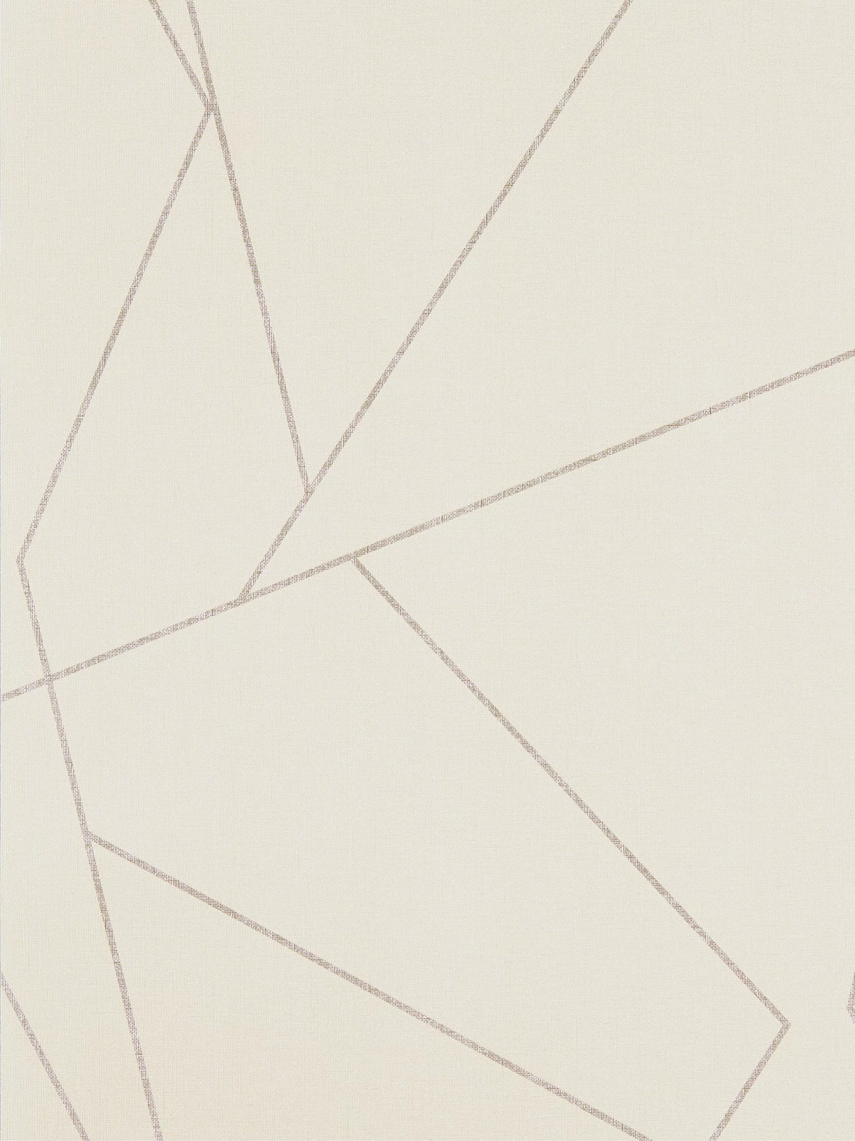 Large scale geometric wallpaper with embossed linen texture and metallic lines, UK version