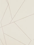 Large scale geometric wallpaper with embossed linen texture and metallic lines, UK version