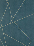 Large scale geometric wallpaper with embossed linen texture and metallic lines, UK version