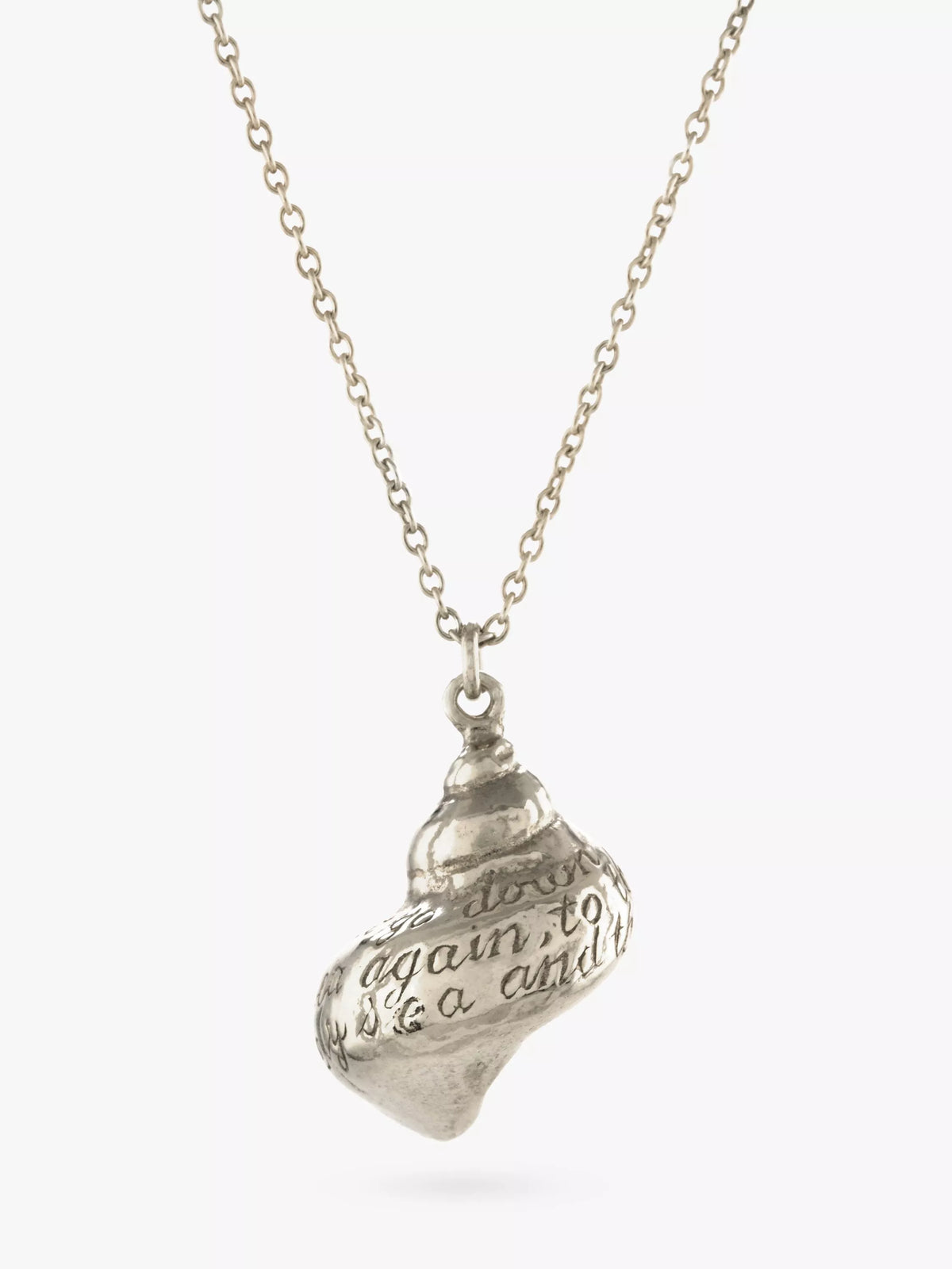 Alex Monroe sea shell pendant necklace silver, UK version