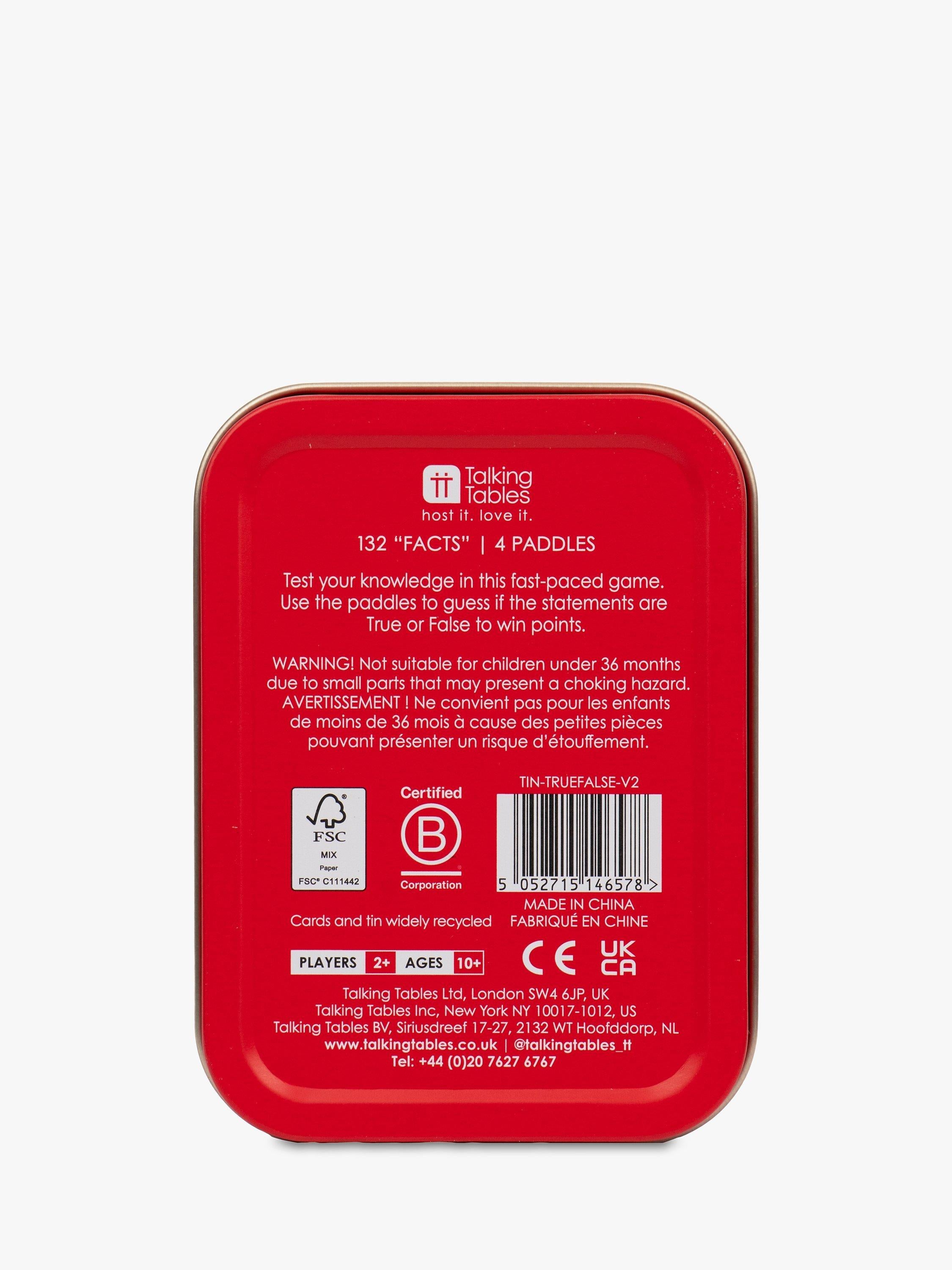 Talking Tables True or False game cards (British brand)
