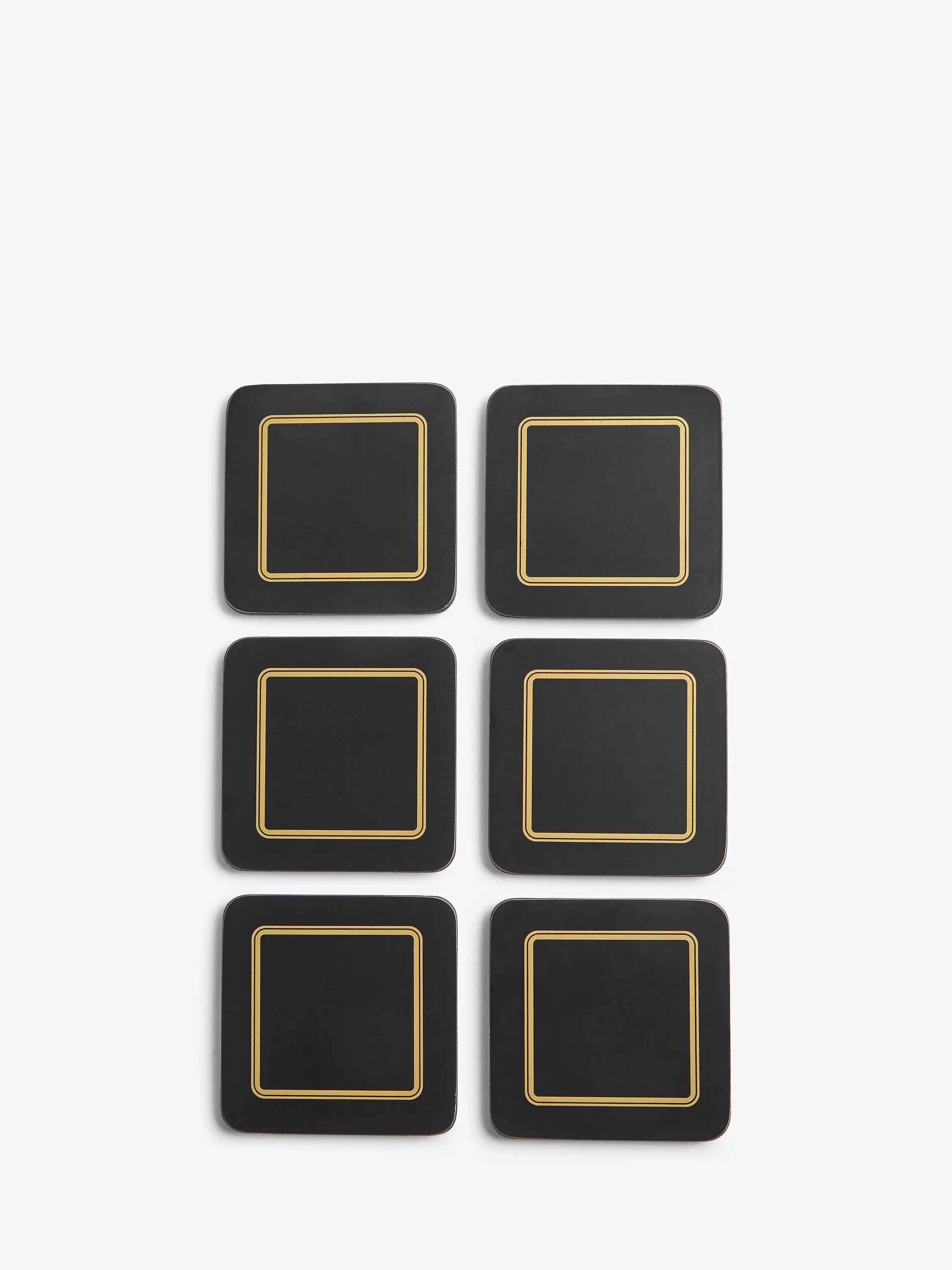 John Lewis Classic Coasters set of 6 black gold - British product
