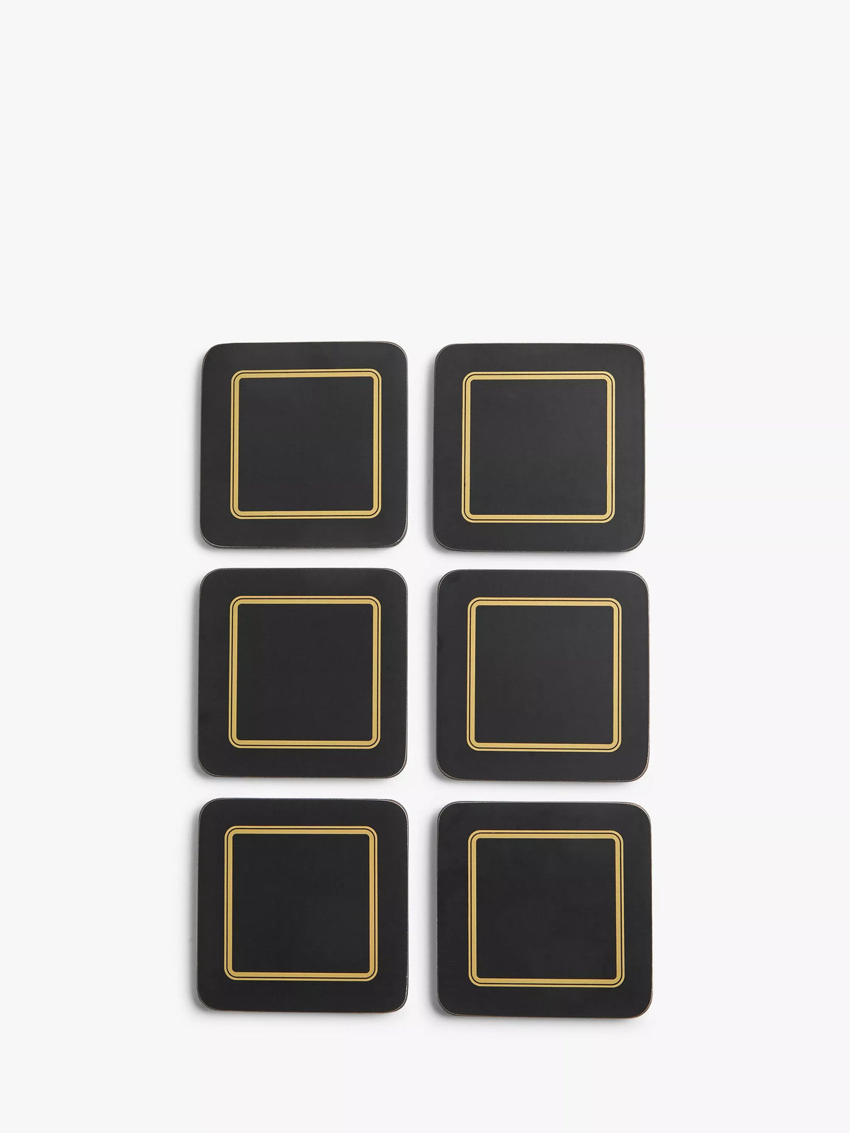 John Lewis Classic Coasters set of 6 black gold - British product