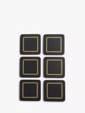 John Lewis Classic Coasters set of 6 black gold - British product