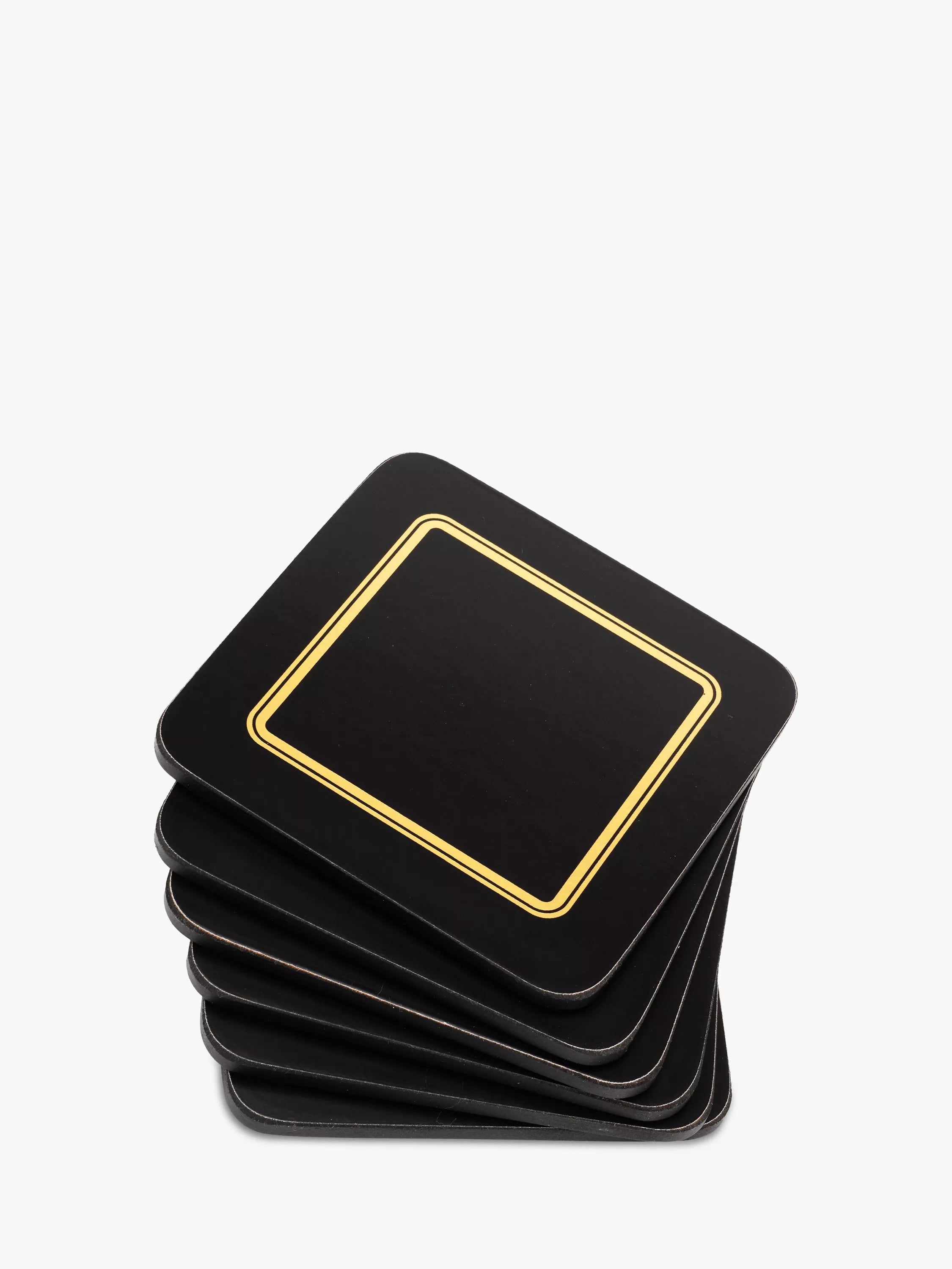 John Lewis Classic Coasters set of 6 black gold - British product