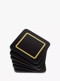 John Lewis Classic Coasters set of 6 black gold - British product