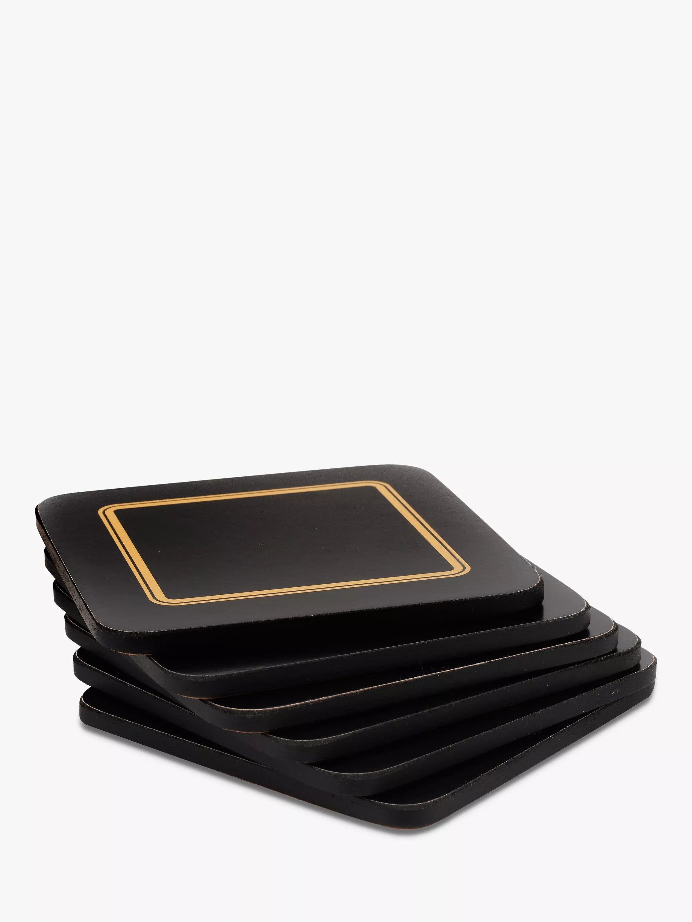 John Lewis Classic Coasters set of 6 black gold - British product