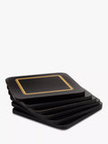 John Lewis Classic Coasters set of 6 black gold - British product