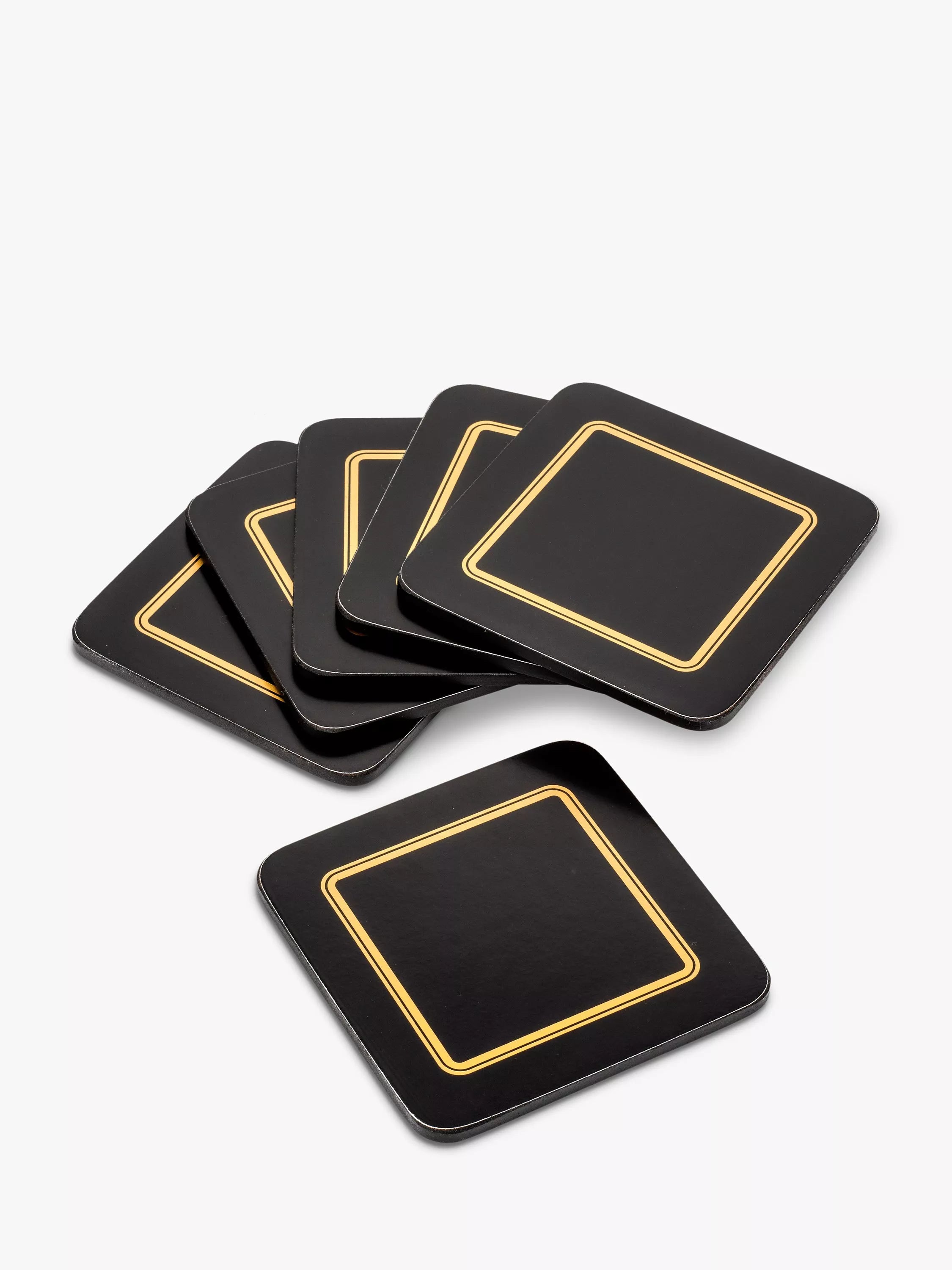John Lewis Classic Coasters set of 6 black gold - British product