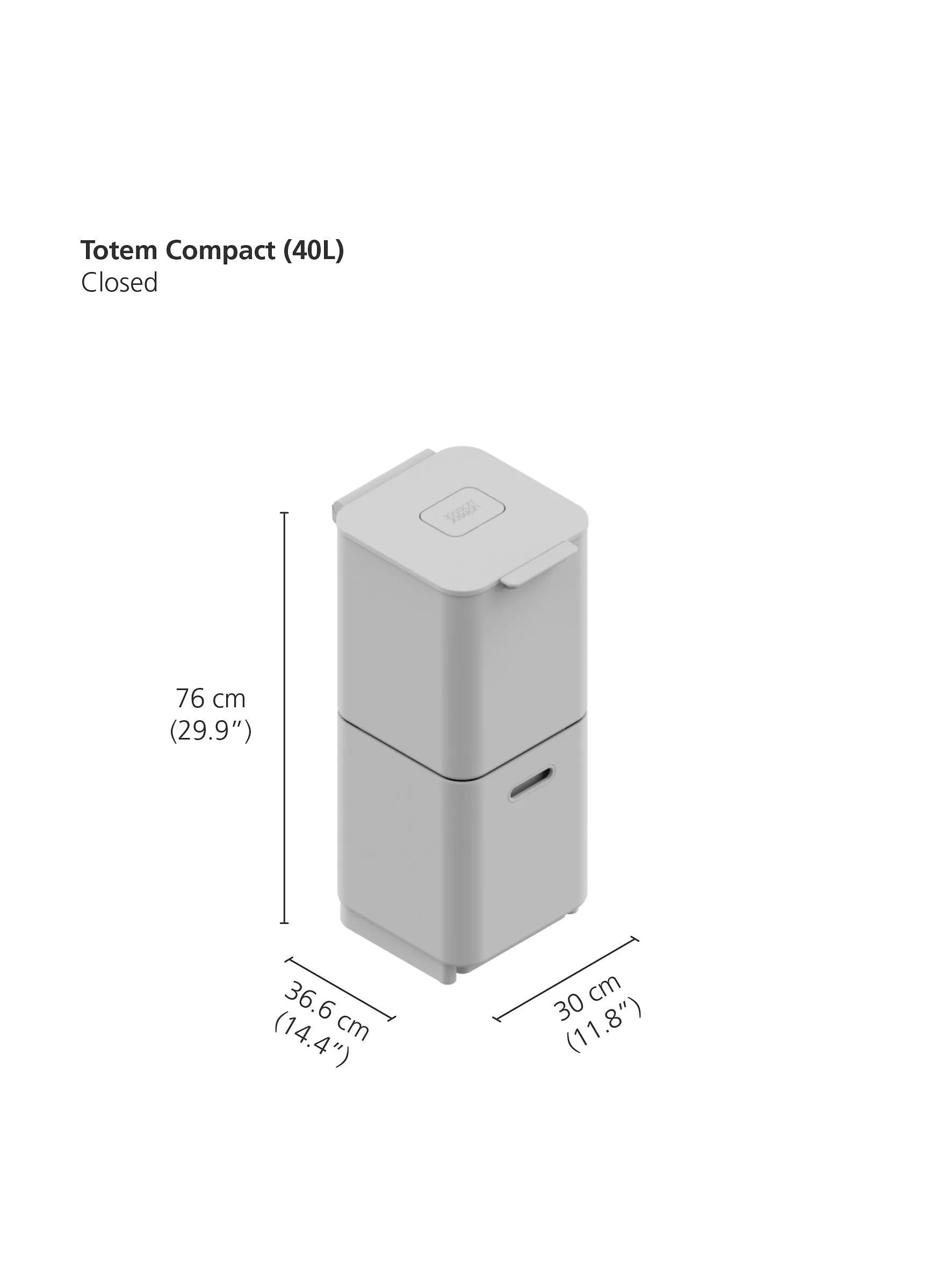 Joseph Joseph Totem Compact bin 40L stainless steel, UK version