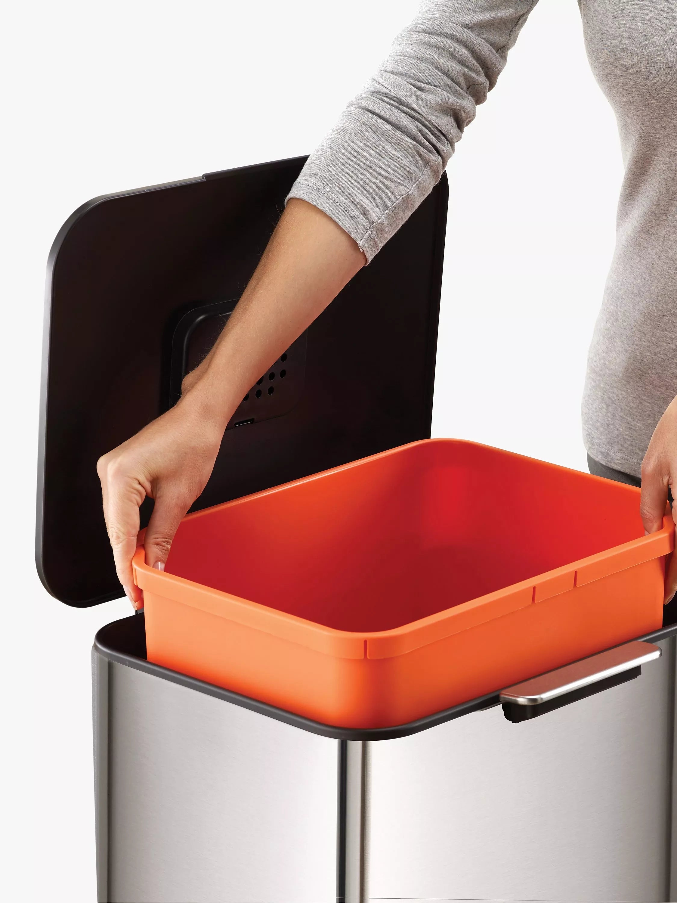 Joseph Joseph Totem Max 60L stainless steel bin, UK version