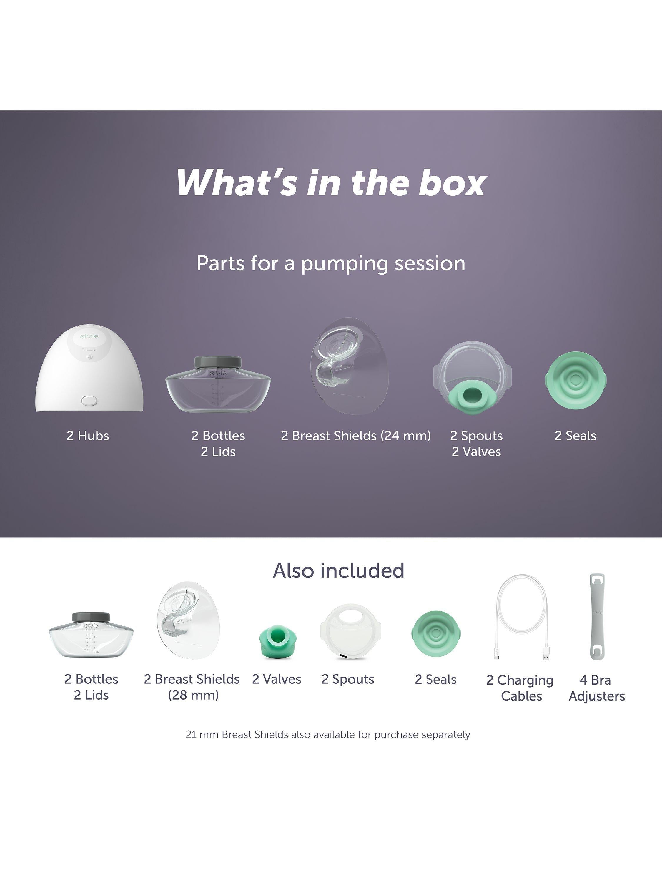 Elvie wearable double electric breast pump with app control - British product