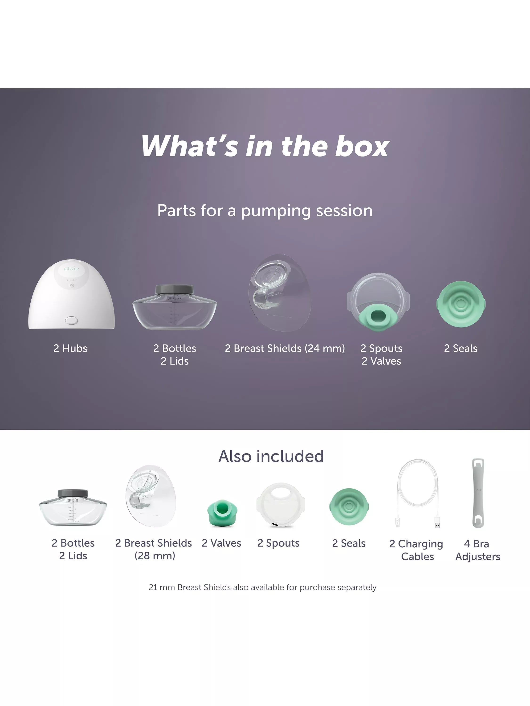 Elvie wearable double electric breast pump with app control - British product