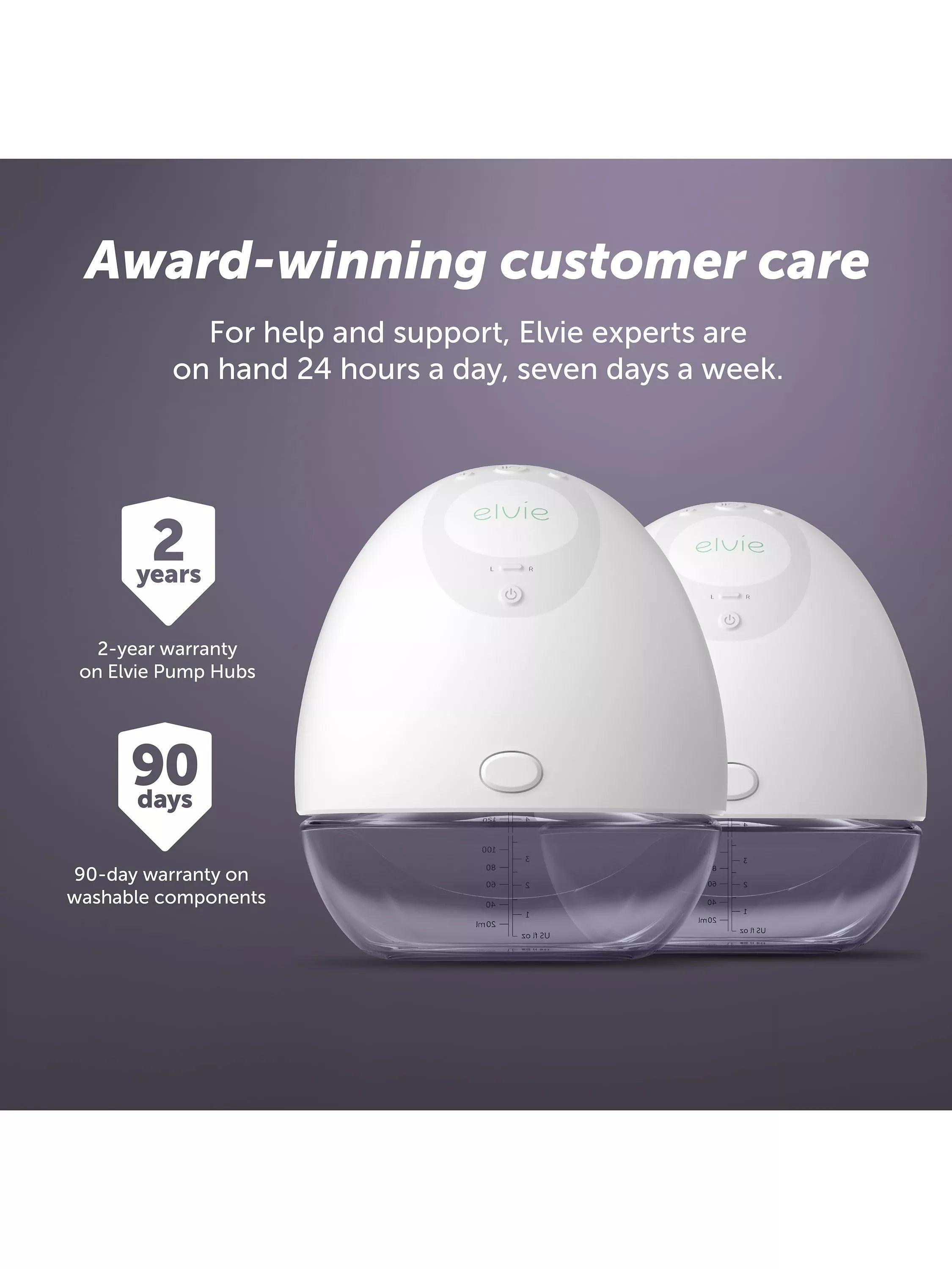 Elvie wearable double electric breast pump with app control - British product