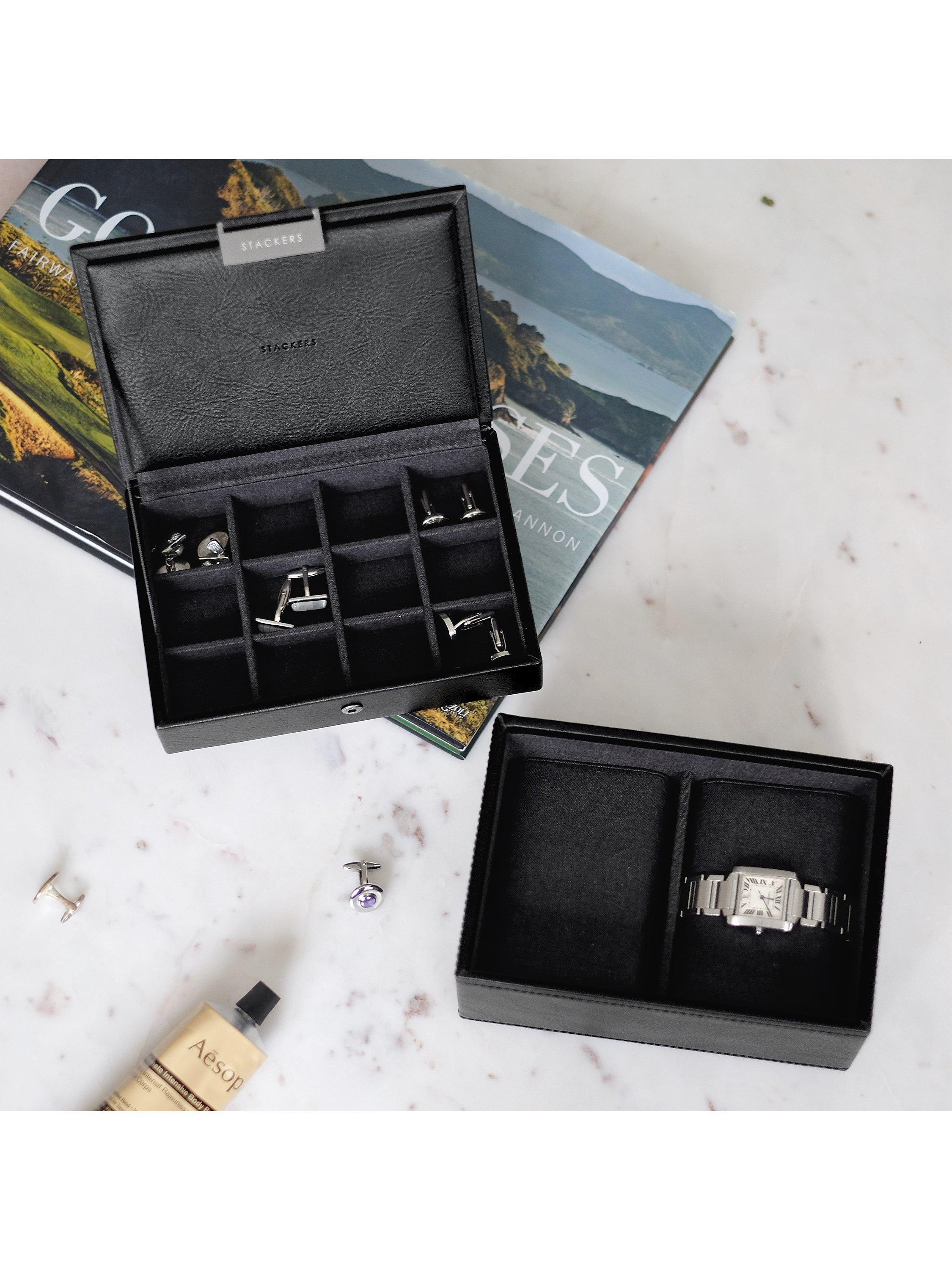 Stackers Men's Mini Watch & Cufflink Box (British brand)