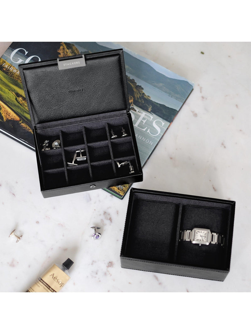 Stackers Men's Mini Watch & Cufflink Box (British brand)