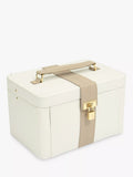 Dulwich Designs Belgravia leather jewellery box cream, imported from the UK
