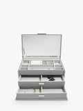Dulwich Designs leather large jewellery box in grey (British brand)