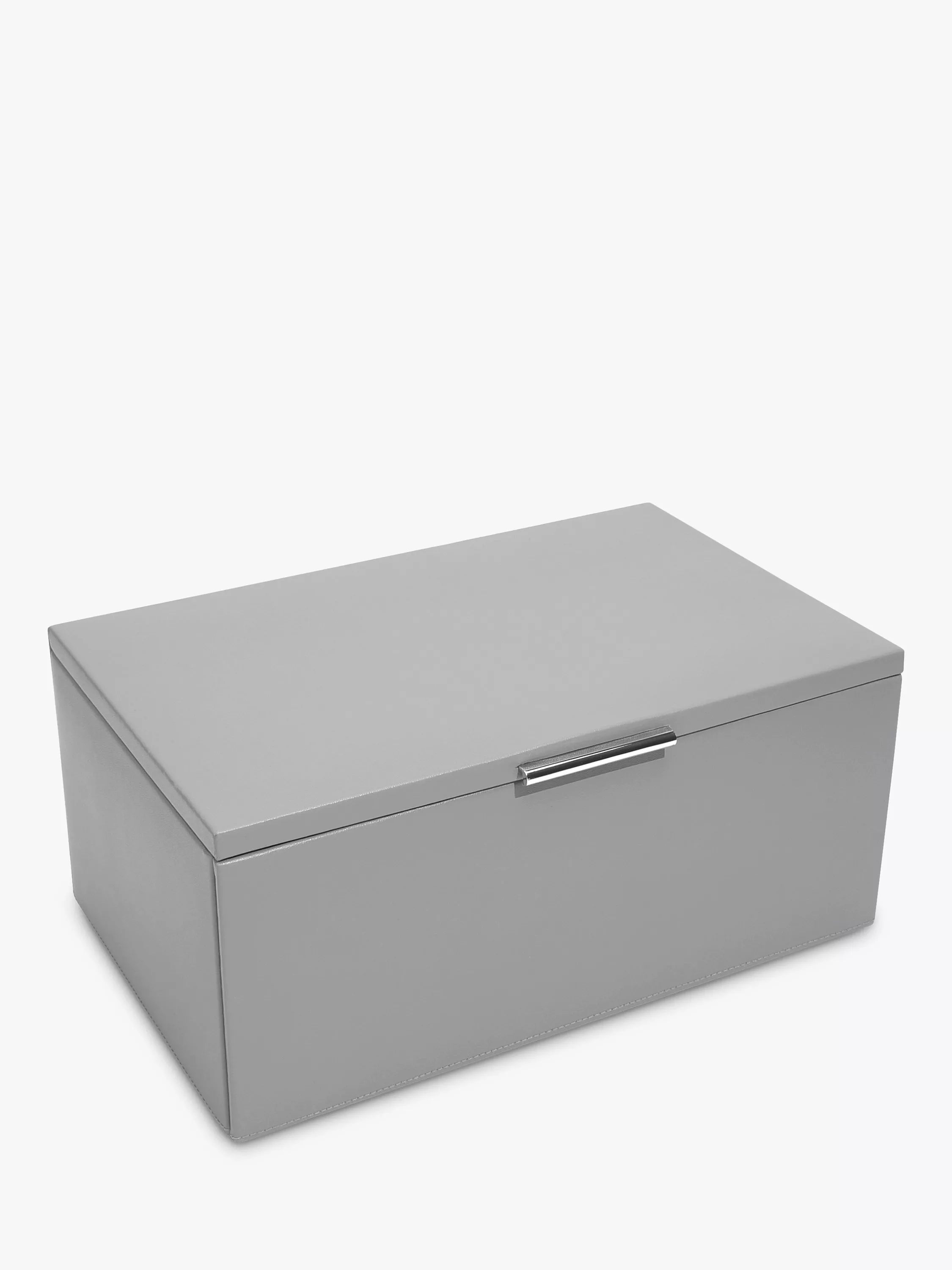 Dulwich Designs leather large jewellery box in grey (British brand)
